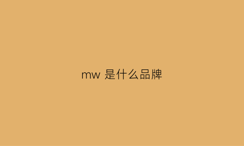 mw 是什么品牌